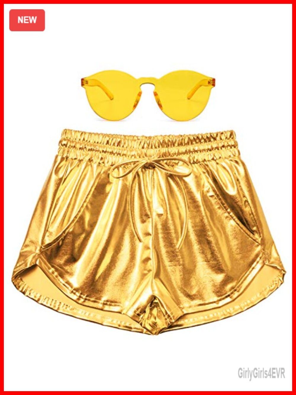 Metallic Sparkly Dolphin Hem Yoga Shorts High Rise Loose Fit
